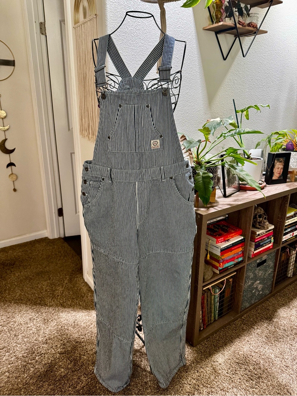 P & Co Hickory-Striped Denim Overalls